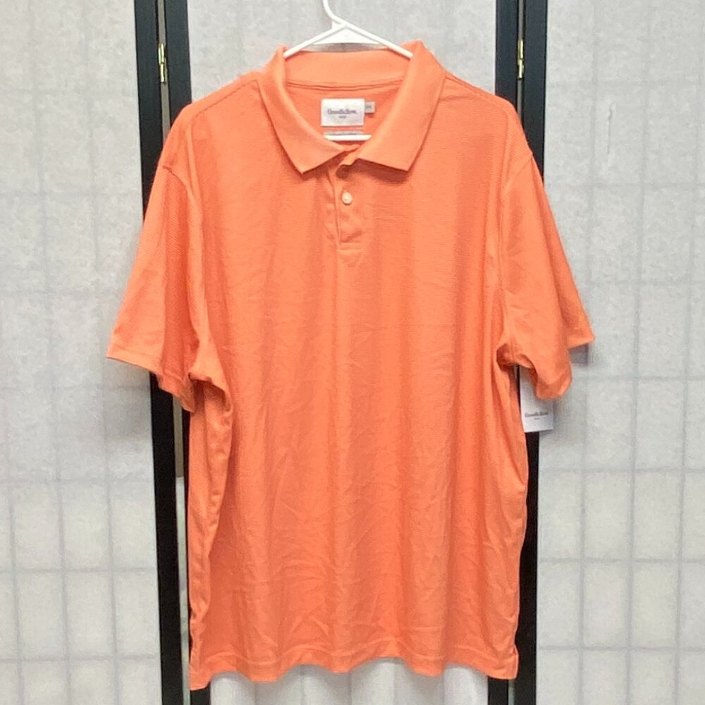 Goodfellow & Co Performance Polo Orange Stripe Standard Fit Shirt NWT 2X